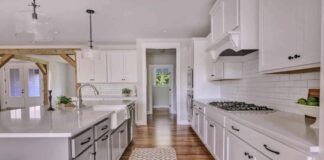quartz kitchen countertops with white kitchen cabinets